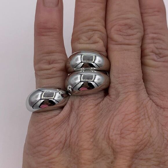 Ring, new, no tags, solid 925 sterling, adjustable, minimalist, modern classic - Picture 3 of 17